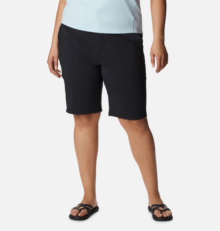 Women\'s Columbia On The Go Long Shorts Black | Plus Size CA-HC31L